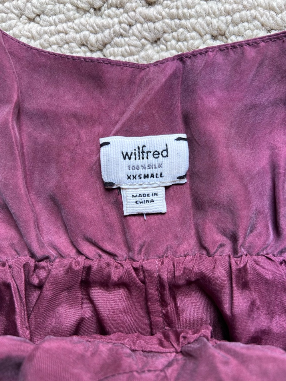 Wilfred Satin Slip Dress in Berry - Picture 2 of 4